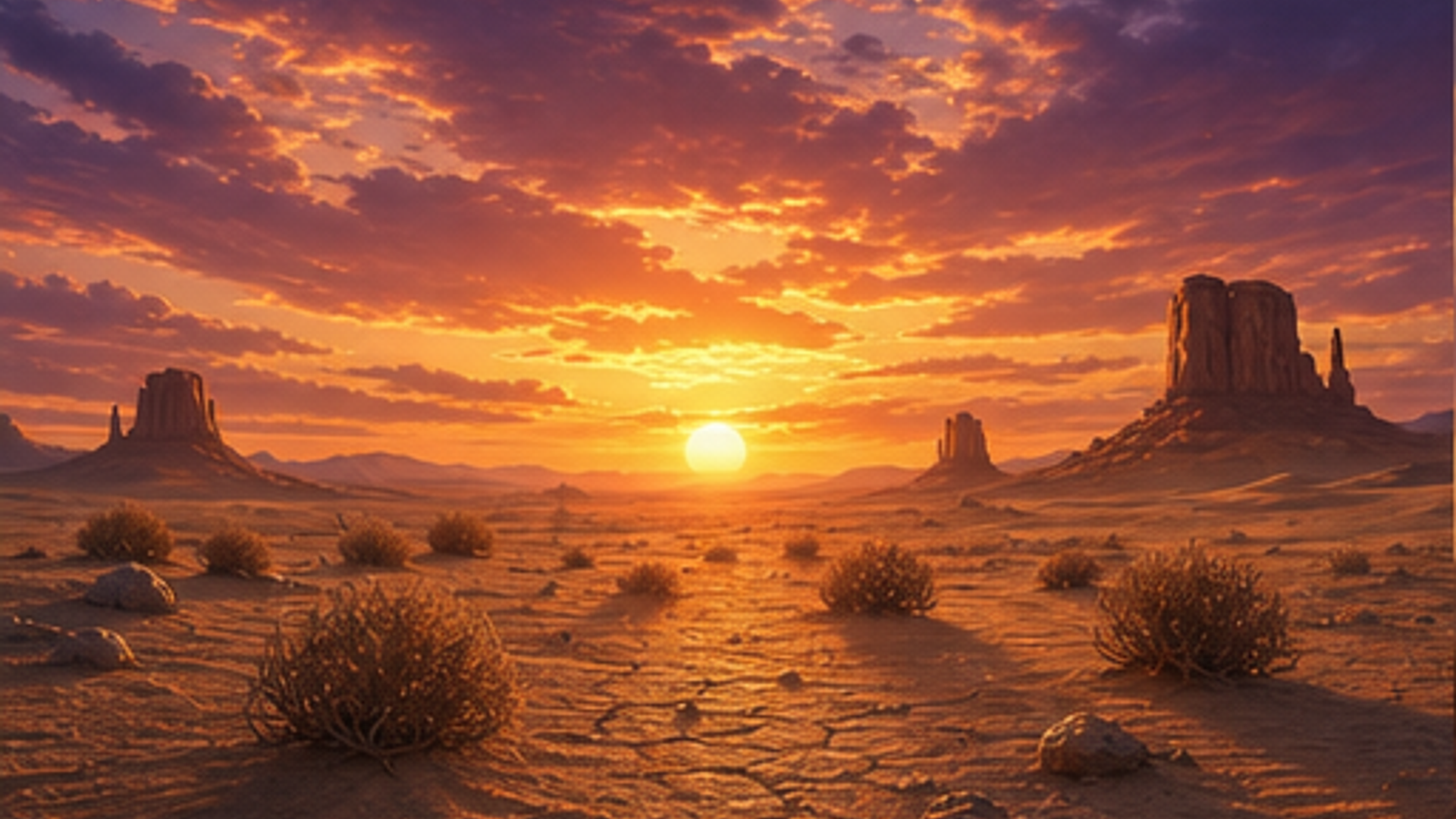 Burning Pillow Character is buring all over with Cartoon Fire
in a Desert land